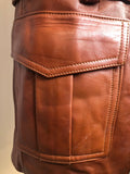 vintage  Urban Village Vintage  urban village  safari style  Safari jacket  safari  pockets  mens  long sleeve  Leather Jacket  Leather  L  jacket  Diana Warren  coat  brown  Belted waist  belted jacket  belted  belt  70s  1970s