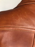 vintage  Urban Village Vintage  urban village  safari style  Safari jacket  safari  pockets  mens  long sleeve  Leather Jacket  Leather  L  jacket  Diana Warren  coat  brown  Belted waist  belted jacket  belted  belt  70s  1970s