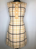1960s Check Button Front Dress by Reldan  - Size UK 10