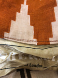 womens  vintage  Urban Village Vintage  Sherman of London  retro  pleated skirt  orange  dress  dagger collar  chevron print  button front  brown  70s  1970s  10