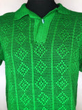 vintage  Urban Village Vintage  sportswear  polo top  one button  mens  L  knitwear  knit  green  60s  60  50s  50  1960s  1960  1950s