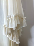 bell sleeve  angel sleeve  bow detail  12  white  frill sleeve  cream  womens  vintage  Urban Village Vintage  maxi dress  long sleeve  hippy  dress  boho  70s  1970s