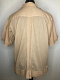 Yucaleca  vintage  Urban Village Vintage  urban village  short sleeved  short sleeve  Shirt  pockets  mexican  mens  guayabera  embroidered  cuban shirt  collar  chest pockets  brown  beige  70s  1970s