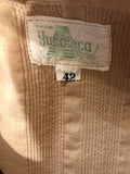 Yucaleca  vintage  Urban Village Vintage  urban village  short sleeved  short sleeve  Shirt  pockets  mexican  mens  guayabera  embroidered  cuban shirt  collar  chest pockets  brown  beige  70s  1970s