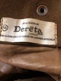 womens  vintage  Suede  Sheepskin  coat  brown  70s  1970s  12