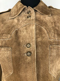 womens  vintage  Urban Village Vintage  suede shirt  Suede  shirt  safari  Jacket  brown  70s  1970s  10
