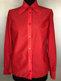 womens  vintage  Urban Village Vintage  top  St Michael  shirt  red  psych  blouse  beagle collar  60s  1960s  10