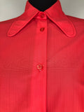 womens  vintage  Urban Village Vintage  top  St Michael  shirt  red  psych  blouse  beagle collar  60s  1960s  10