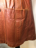 vintage  Urban Village Vintage  urban village  safari style  Safari jacket  safari  pockets  mens  M  long sleeve  Leather Jacket  Leather  jacket  coat  brown  70s  1970s