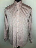 1970s Print Dagger Collar Shirt by Double Two - Size L