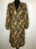 1970s Paisley Print Belted Dress by Strelitz - Size UK 14