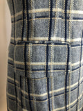 vintage  Urban Village Vintage  urban village  retro  Navy Blue  mens  large check  lapels  Jacket  cream  coat  checkered  checked  check lining  check coat  check  button down  button  Bruce Corman  brown  Blazer