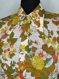 womens shirt  womens  vintage  Urban Village Vintage  urban village  Shirt  long sleeve  floral print  dagger collar  dagger  collar  button  blouse  60s  1960s  16  14-16  14