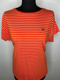 white  vintage  Urban Village Vintage  urban village  top  tee  t shirt  summer top  summer  stripey  Stripes  striped  stripe  short sleeved  short sleeve  retro  Red  MOD  Fred Perry  crew neck  Cotton  breton  14