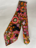 1970s Psychedelic Floral Print Neck Tie