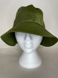 1960s Green Peaked Cloche Hat with Bow Detail - Small
