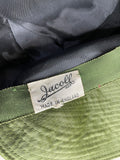 1960s Green Peaked Cloche Hat with Bow Detail - Small