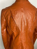 zip  vintage  urban village  tan  pockets  mens  leather  jacket  hippie  fitted  clothing  brown  70s  1970s