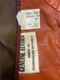 zip  vintage  urban village  tan  pockets  mens  leather  jacket  hippie  fitted  clothing  brown  70s  1970s