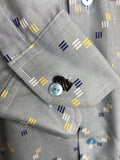 double two  vintage  Urban Village Vintage  urban village  Shirt  s  print  Mens Shirts  mens  floral  disco  dagger collar  button  blue  70s  1970s