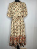 woodstock  womens  vintage  Urban Village Vintage  urban village  summer dress  prairie dress  prairie  patterned  maxi dress  hippy  hippie  folk  floral dress  floral  dress  cream  boho  bohemian  balloon sleeves  balloon sleeve  70s  70  1970s  14