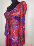 scoop neck  balloon sleeves  balloon sleeve  purple  Red  psychedelic  psych  womens  vintage  velvet  Urban Village Vintage  retro  medieval  maxi dress  maxi  long sleeve  dress  boho  8  70s  70  1970s