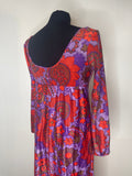 scoop neck  balloon sleeves  balloon sleeve  purple  Red  psychedelic  psych  womens  vintage  velvet  Urban Village Vintage  retro  medieval  maxi dress  maxi  long sleeve  dress  boho  8  70s  70  1970s