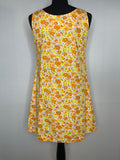 Yellow  womens  vintage  trapeze dress  trapeze  shift dress  shift  retro  psychedelic  orange  MOD  mini dress  mini  floral print  floral dress  floral  festival  dress  daisy print  daisy  A-Line  60s  1960s  10