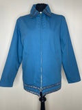1970s Water Repellent Short Blue Zip-Up Outdoor Wear Jacket - UK 10