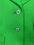 work wear  womens jacket  womens  vintage suit  vintage  Urban Village Vintage  urban village  two piece  suit  Skirts  single breasted  secretary  pointed collar  office wear  long sleeve  large pointed collar  large collar  knitwear  kelly green  Jacket  Green  8-10  8  70s  1970s  10