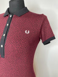 MOD  womens  vintage  Red  polo dress  leopard print  leopard  Fred Perry  fitted dress  dress  black  8