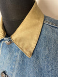 XL  vintage  Urban Village Vintage  urban village  mens  long sleeve  levis strauss  levis  levi strauss  levi  leather collar  Denim jacket  denim  collar  button  blue