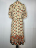 woodstock  womens  vintage  Urban Village Vintage  urban village  summer dress  prairie dress  prairie  patterned  maxi dress  hippy  hippie  folk  floral dress  floral  dress  cream  boho  bohemian  balloon sleeves  balloon sleeve  70s  70  1970s  14