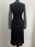 vintage  purple  psychedelic  psych  peplum  peasant  midi length  midi dress  midi  long sleeve  lace up  hippy  hippie  gypsy  folk  fitted waist  festival  dress  boho  black  8