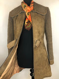 womens jacket  womens  vintage  Urban Village Vintage  Suede Jacket  Suede  Jacket  collar  coat  brown  borg sleeve  borg collar  borg  70s  1970s  10