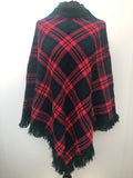 vintage  tartan  Red  poncho  Miss Casual  Green  60s  1960s urban village vintage