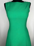 vintage  sleeveless  pure new wool  MOD  Green  dress  back zip  8  60s  1960s