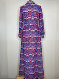 womens  vintage  sparkly  sparkle  retro  purple  modette  missoni  maxi dress  maxi  lurex  long sleeve  long dress  glittery  glitter  dress  dagger collar  collar  14  12-14  12