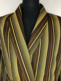 waist belt  vintage  Urban Village Vintage  urban village  tootal  striped  smoking jacket  robe  Richmond by Tootal  pocket  mens  M  Jacket  hugh hefner  dressing gown  brown  Belted waist  belted jacket  belted  belt detail