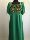 1970s Aztec Print Maxi Dress by Prova - Size UK 10