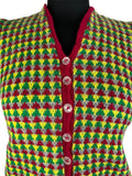 zero waste  womens  waistcoat  vintage  vest  Urban Village Vintage  urban village  UK  thrifted  thrift  sustainable  style  store  slow fashion  sleeveless  shop  second hand  save the planet  reuse  recycled  recycle  recycable  online  multicoloured  multi  modette  MOD  Lightweight Knit  light knitwear  ladies  knitwear  knitted  knit pattern  knit  fashion  ethical  Eco friendly  Eco  concious fashion  clothing  clothes  cardi  button front  birmingham  8