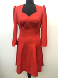 1970s Sweetheart Neck Mini Dress in Red - Size 10