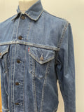 vintage  Urban Village Vintage  urban village  pockets  mens  long sleeve  levis strauss  levis  levi strauss  levi  L  Denim jacket  denim  collar  button  brown stitch  blue  belted dress  70s  1970s