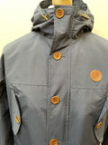 Winter Jacket  Winter Coat  vintage  S  parka  Navy Jacket  Navy  MOD  mens  long sleeve  long length coat  long  logo  Jacket  indigo  hooded  hood  Fred Perry  drawstring  coat  blue