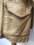 vintage  safari style  Safari jacket  safari  mens  Leather Jacket  Leather  L  Jacket  Fitted  camel  Belted waist  belted jacket  belted  beige  70s  1970s Urban Village Vintage