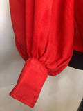 womens  vintage  Urban Village Vintage  top  red  blouse  beagle collar  balloon sleeve  70s  1970s  10