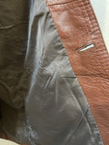 vintage  Urban Village Vintage  urban village  soft leather  safari style  safari  pockets  mens  long sleeve  Leather Jacket  Leather Coat  Leather  L  Jacket  collar  chest pockets  button down  brown leather  brown  70s  1970s