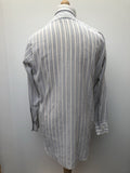 xl  white  vintage  Urban Village Vintage  urban village  tootal  stitch detailing  stitch detail  Shirt  patterned  Mens Shirts  mens  long sleeves  Long sleeved top  long sleeve  button  blue stripes  blue  bhs  70s