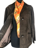 womens jacket  womens  vintage  Urban Village Vintage  Suede Jacket  Suede  knit collar  Jacket  Frank Bryan Leathercraft  collar  coat  brown  blazer jacket  70s  1970s  14