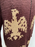 1970s Starsky Style Knitted Cardi with Thunderbird Design - M